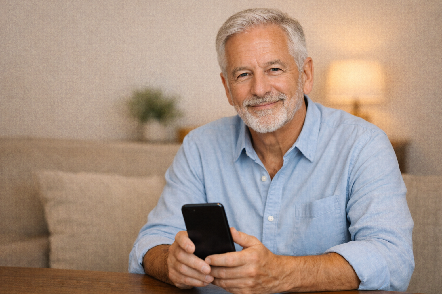 Illustration of a senior learning how to avoid online scams safely